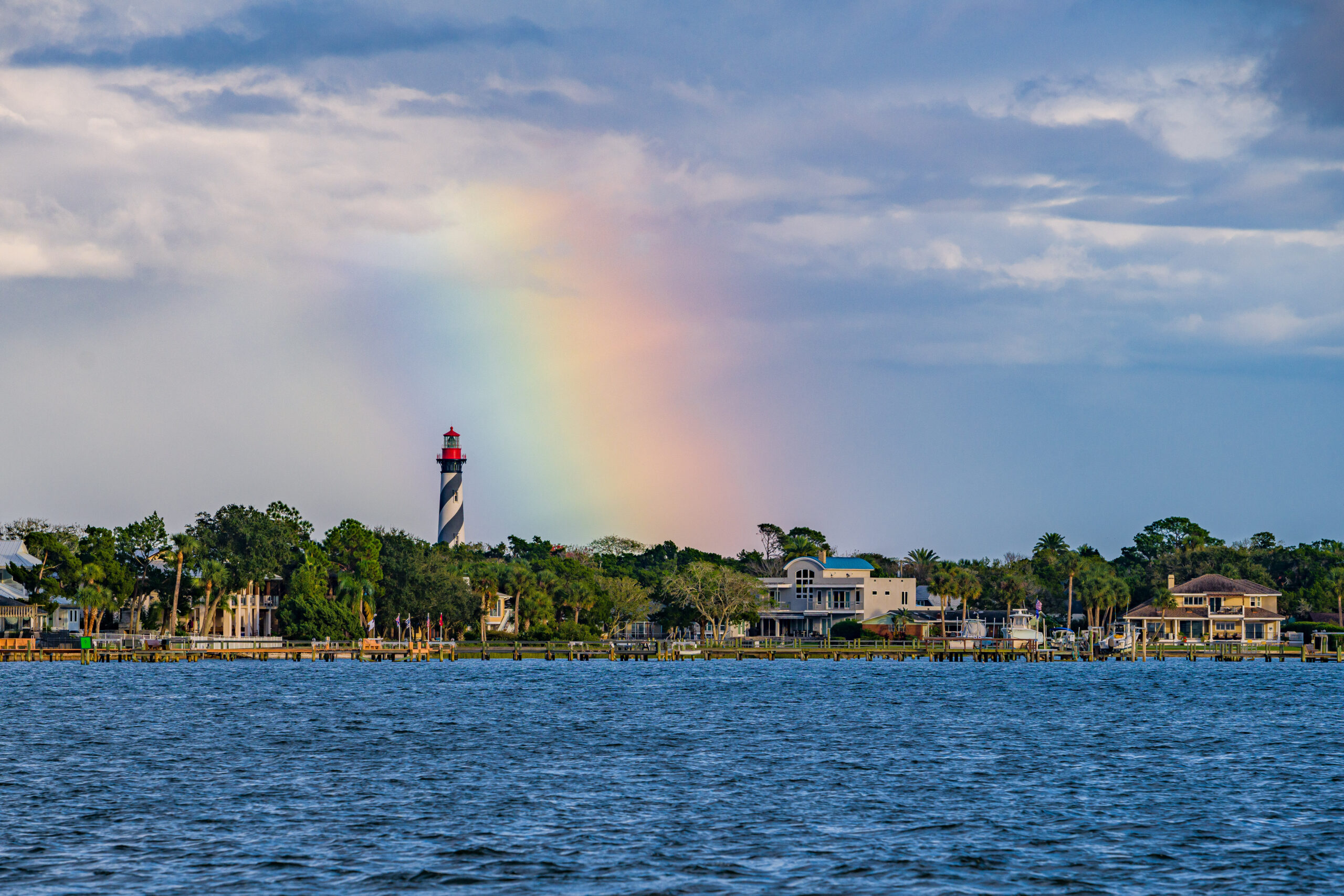 St. Augustine Lighthouse with rainbow